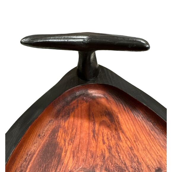 Vintage Hand Hewn Solid Wood Whale Tray - Picture 6 of 9